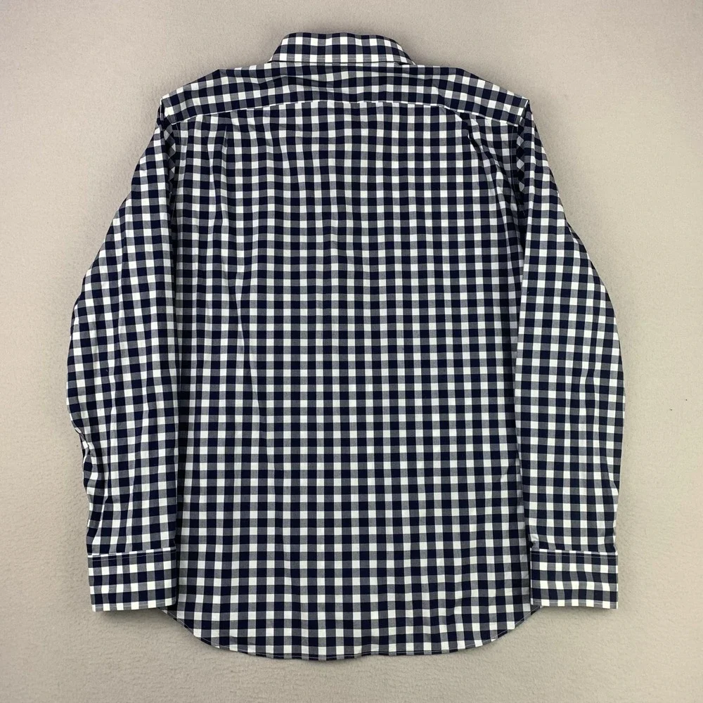 J.CREW Shirt Mens‎ XL Blue Gingham Check Plaid Long Sleeve Slim-Fit Button Up